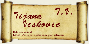 Tijana Vesković vizit kartica